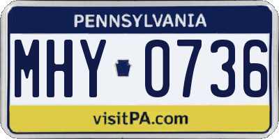 PA license plate MHY0736