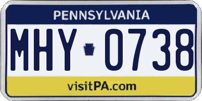 PA license plate MHY0738