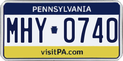 PA license plate MHY0740