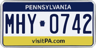 PA license plate MHY0742