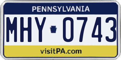PA license plate MHY0743