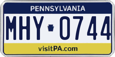 PA license plate MHY0744