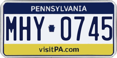 PA license plate MHY0745