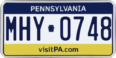 PA license plate MHY0748