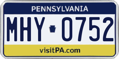 PA license plate MHY0752