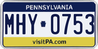 PA license plate MHY0753