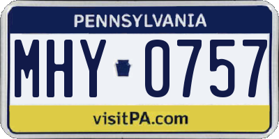 PA license plate MHY0757