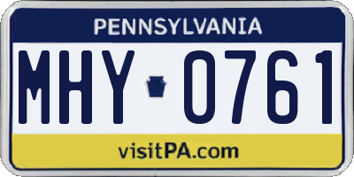 PA license plate MHY0761