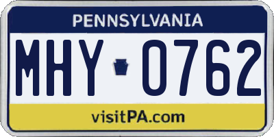 PA license plate MHY0762