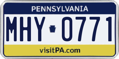 PA license plate MHY0771