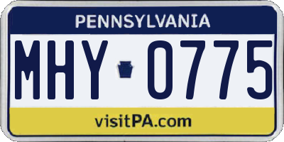 PA license plate MHY0775
