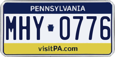 PA license plate MHY0776
