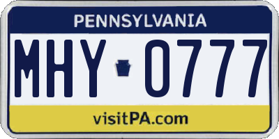 PA license plate MHY0777