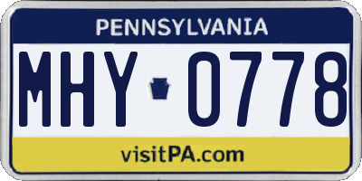 PA license plate MHY0778