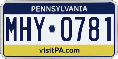 PA license plate MHY0781