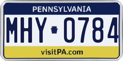 PA license plate MHY0784