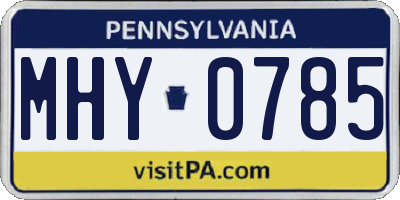PA license plate MHY0785