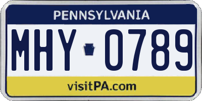 PA license plate MHY0789