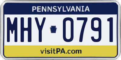 PA license plate MHY0791
