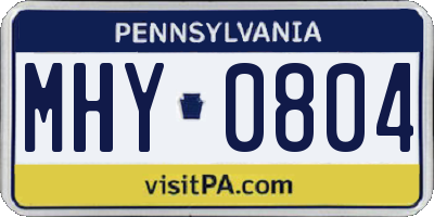 PA license plate MHY0804