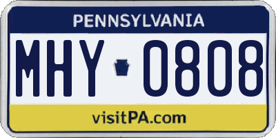 PA license plate MHY0808