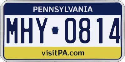 PA license plate MHY0814