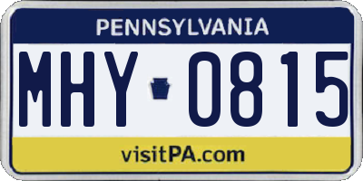 PA license plate MHY0815