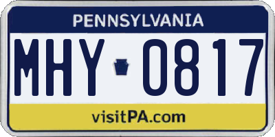 PA license plate MHY0817