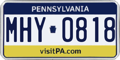 PA license plate MHY0818