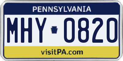 PA license plate MHY0820
