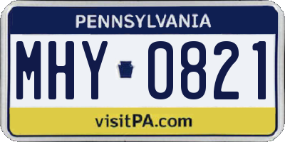 PA license plate MHY0821