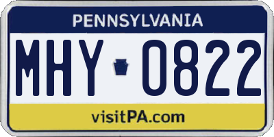 PA license plate MHY0822