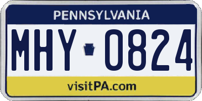 PA license plate MHY0824