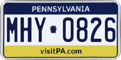 PA license plate MHY0826