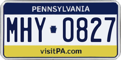 PA license plate MHY0827
