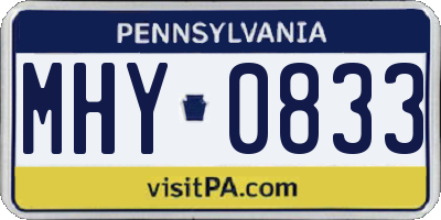 PA license plate MHY0833