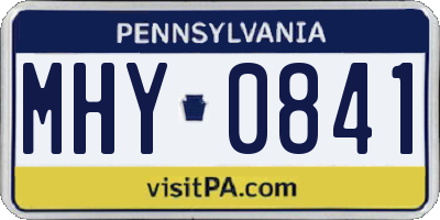 PA license plate MHY0841
