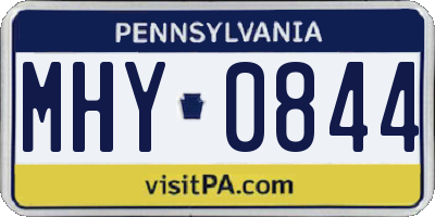 PA license plate MHY0844