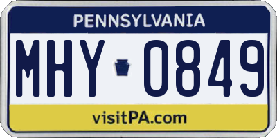 PA license plate MHY0849