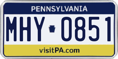 PA license plate MHY0851