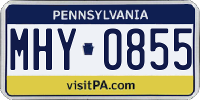 PA license plate MHY0855