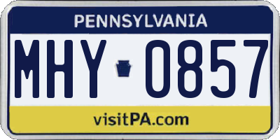PA license plate MHY0857