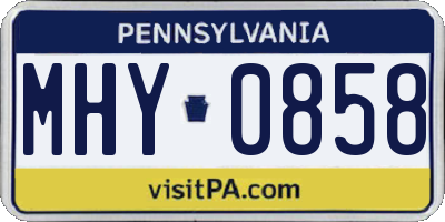 PA license plate MHY0858