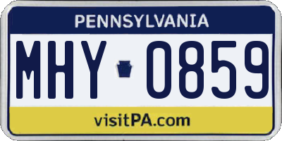 PA license plate MHY0859