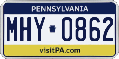 PA license plate MHY0862
