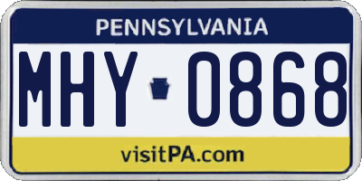 PA license plate MHY0868