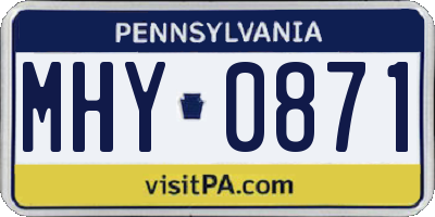 PA license plate MHY0871