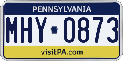 PA license plate MHY0873