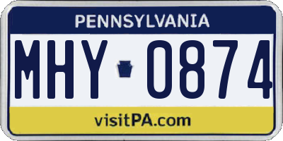PA license plate MHY0874