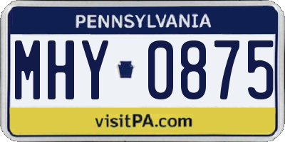PA license plate MHY0875